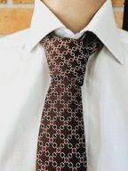 Ortal Łódź kolekcjonerski długi elegancki krawat dziadka retro vintage PRL