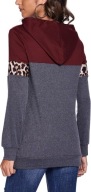 CZIMOO Damska bluza z kapturem, rozm. 2XL bordowo-szara