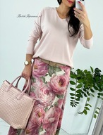 Bluzka Dekolt V Puder Róż