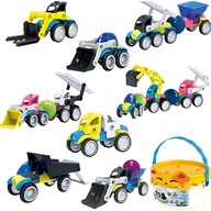 KLOCKI MAGNETYCZNE KONSTRUKCYJNE 36 EL. POJAZDY BUDOWALNE DROGOWE 6 MASZYN