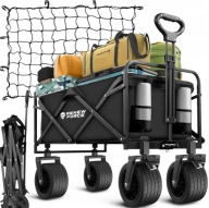 WÓZEK PLAŻOWY TURYSTYCZNY OGRODOWY DUŻE KOŁA TERENOWE WYTRZYMAŁY SIATKA