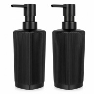 ZESTAW 2x DOZOWNIK NA MYDŁO 350ML CZARNY SZKLANY DO ŁAZIENKI NOWOCZESNY