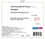 Gesualdo: Księgi madrygałów nr 1,2,3 - Gesualdo Consort - CPO (OPIS!!!)