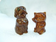 CERAMICZNY PIES I KOT z PRL-u