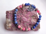 Bransoletka ochronna (równowaga serca i umysłu) Sodalit Rodonit Lotos