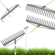 GRABIE OGRODOWE DO LIŚCI DO TRAWY METALOWE Z DREWNIANYM TRZONEM KOTARBAU