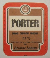 STARA ETYKIETA PIWO CIEMNE MOCNE PORTER BROWAR ŁAŃCUT