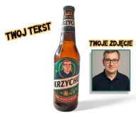 Naklejki piwne etykiety KRÓL PUSZCZY Twój napis i podobizna na butlelce