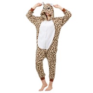 Piżama jednoczęściowa uniseks kostium lamparta pluszowy kombinezon L