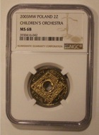 2 ZŁ ZŁOTE 2003 NG WOŚP WIELKA ORKIESTRA ŚWIĄTECZNEJ POMOCY NGC MS 68
