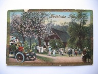 ZAGINIONY ŚWIAT ROCZNICOWA IMPREZA NA POWIETRZU AUTO przedwojenna POCZTÓWKA