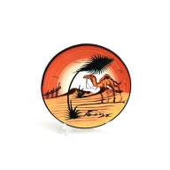 Talerzyk dekoracyjny ceramika pustynia wielbłąd rękodzieło vintage 1980