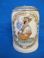 OKAZJA-[@sb] -Secesyjny-Stary kufel--1/2L ok, 1920-r -28-