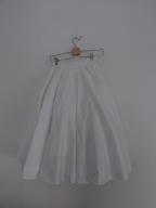 Biała midi rozkloszowana spódnica z koronką XS sesja zdjęciowa bal wesele