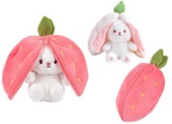 Maskotka KRÓLIK W TRUSKAWCE Króliczek Truskawka Zając Pluszak 2w1 25 cm