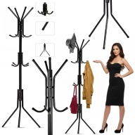 WIESZAK STOJĄCY NA UBRANIA KURTKI METALOWY PODŁOGOWY CZARNY