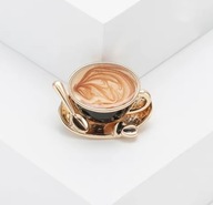 Broszka Kawa Filiżanka Coffee Cappuccino Ozdoba dla Kawoszy dla Nauczyciela