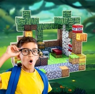 KLOCKI MAGNETYCZNE MINECRAFT DLA DZIECI 160 SZT + 5 POSTACI GRATIS PREZENT