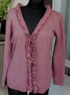 MEILY wrzosowy sweter z falbankami r M/L
