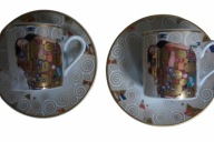 GOEBEL Gustav Klimt filiżanki espresso 2szt. KOMPLET ARTIS ORBIS POCAŁUNEK