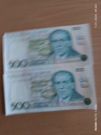 Banknoty 500 Cruzados Brazylia dwa kolejne numery