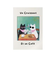 Plakat „Un Croissant Et Un Café” – Minimalistyczny Plakat Kuchenny