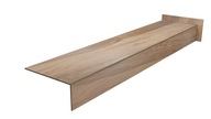 Płytki schodowe DREWNOPODOBNE bez nacięć, ZAOWALONA 120x30 – DĄB BRĄZOWY