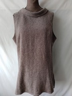 Kamizelka tweedowa, brązowo beżowa, melanżowa - 40