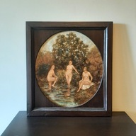 Obraz olej na desce 38x42 Zdzisław Jachimczak "Trzy Gracje" lata 80
