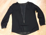 Czarna bluzka mgiełka L z zamkiem