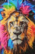 Duży Haft Diamentowy Diamond Painting Mozaika LEW 60x40cm Neonowe Diamenty