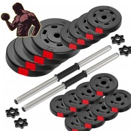 HANTLE BITUMICZNE ZESTAW 2X20KG REGULOWANE 40KG GRYFY 30MM MOCNE TRENING