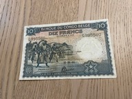 Kongo Belgijskie - 10 franków - 1944 - rzadki