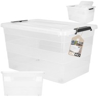 Pojemnik plastikowy z pokrywą na kółkach 55l organizer na zabawki box