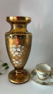 wazon BOHEMIA piękny duży wazon cudownie ręcznie malowany złocony !
