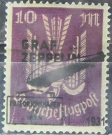 Niemcy stary znaczek z nadrukiem Zeppelin (2/25