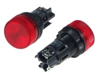 Lampka sygnalizacyjna LAY5-EV44 czerwona neon 230V AC otwór 22 mm 6-4-6