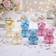 Świeca sojowa MIŚ podziękowania dla gości Chrzest Roczek Komunia BabyShower