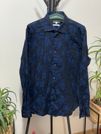 6 Koszula Next bawełna czerń duże niebieskie kwiaty M