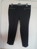 spodnie materiałowe cygaretki proste czarne strecz 42 suwaczki kieszonki