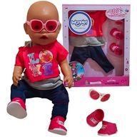 MODNE UBRANKO DLA LALKI BOBASA ZESTAW LOVE OKULARY BUCIKI 43-46 CM WOOPIE