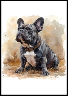 A2 OBRAZ PLAKAT PIES PUPIL PLAKAT BULDOG FRANCUSKI