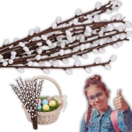 BAZIA SZTUCZNA GAŁĄZKA BAZIE DEKORACYJNE WIELKANOCNE DO KOSZYCZKA 12szt