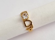 DELIKATNY POZŁACANY PIERŚCIONEK STAL CYRKONIA