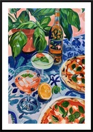 A2 PLAKAT DO KUCHNI JADALNI, MARTINI PIZZA BAZYLIA CYTRYNA, AKWARELA