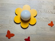 Lampa sufitowa do pokoju dziewczynki kwiatek z motylkami klosz żyrandol