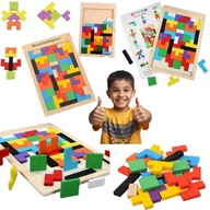 TETRIS DREWNIANA UKŁADANKA PUZZLE 3D GRA LOGICZNA ZABAWKA PREZENT ŚWIĘTA