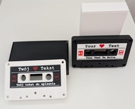 Personalizowana KASETA MAGNETOFONOWA z NFC – nadruk z Twoim tekstem + case