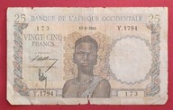 Francuska Afryka Zachodnia 25 franków 1943