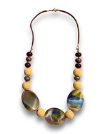 Naszyjnik z agatów i kamieni wulkanicznych 55 cm 34. Finał Sztab Białystok